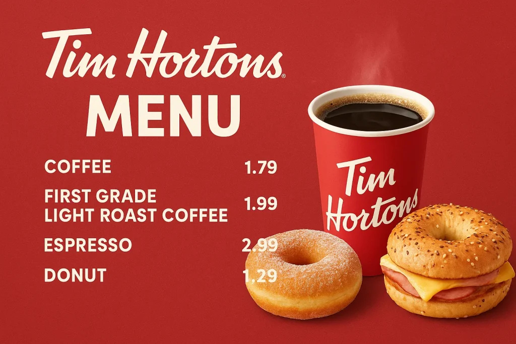 Tim Hortons Plymouth Menu UK