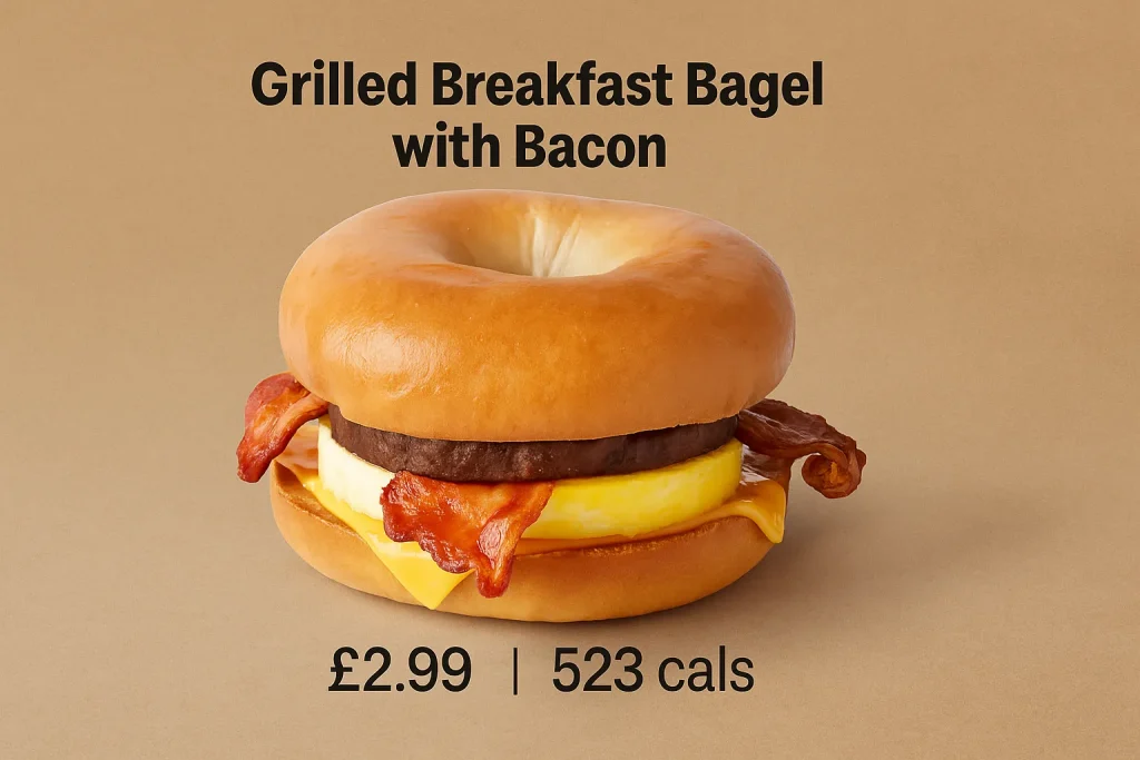 Grilled Breakfast Bagel with Bacon