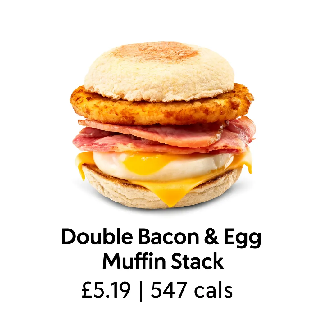 Double Bacon & Egg Muffin Stack