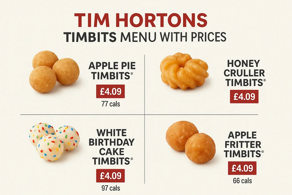 Tim Hortons Timbits menu prices