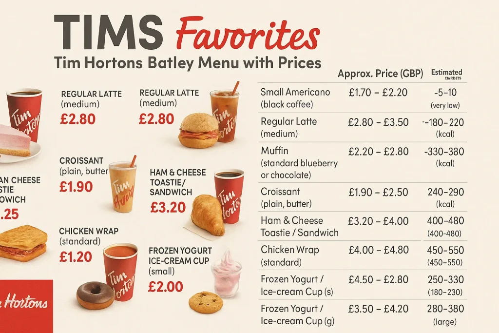 tim hortons batley menu prices