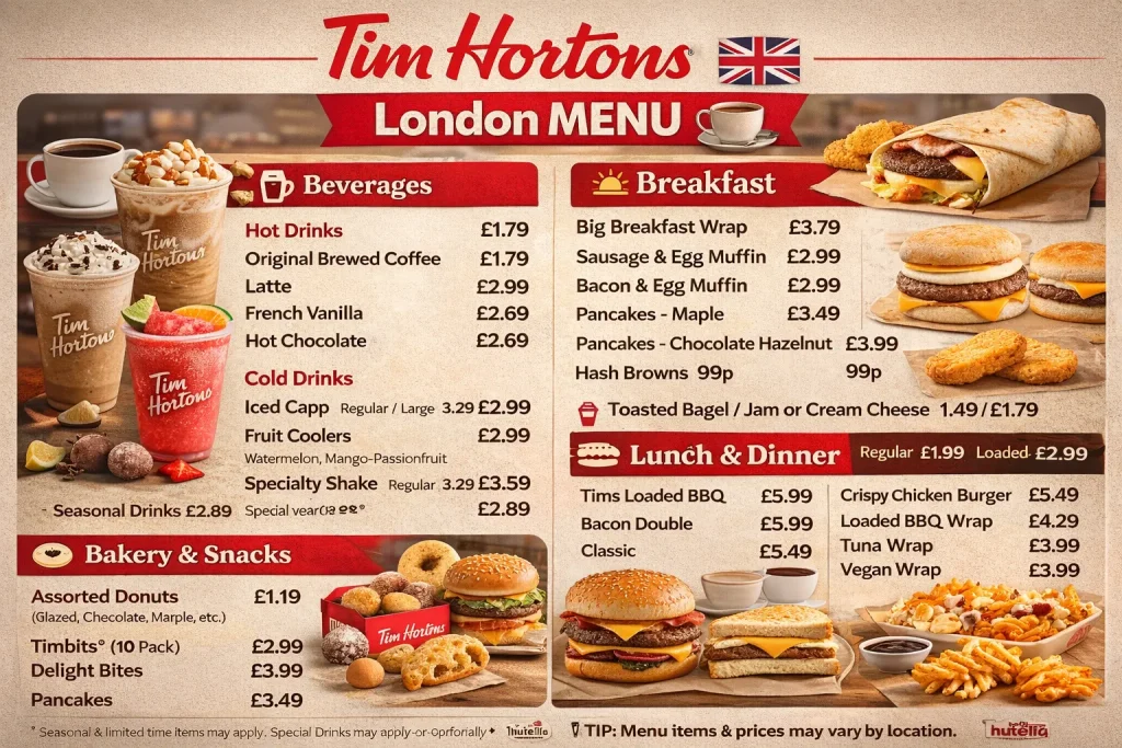Tim Hortons London Menu
